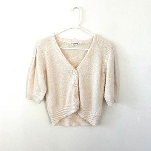 Cream Reformation Hope cropped Cardigan Size Medium